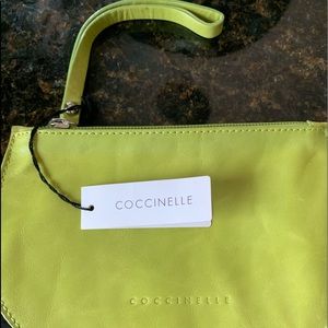 Lime green coccinelle wristlet NWT